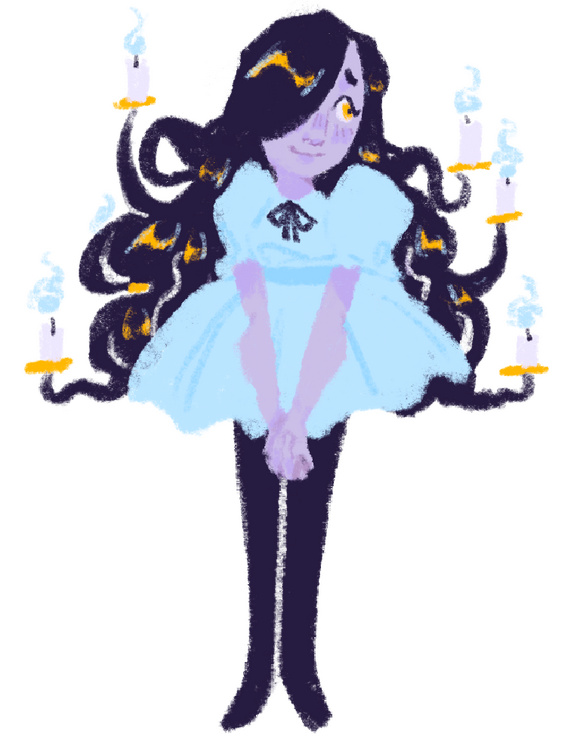 An example of a 1 layer painting, significantly flatter and less detailed than the full painting.